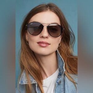 Ray-Ban Blaze Double Bridge RB4292N Square Gradient Tortoise Brown Sunglasses